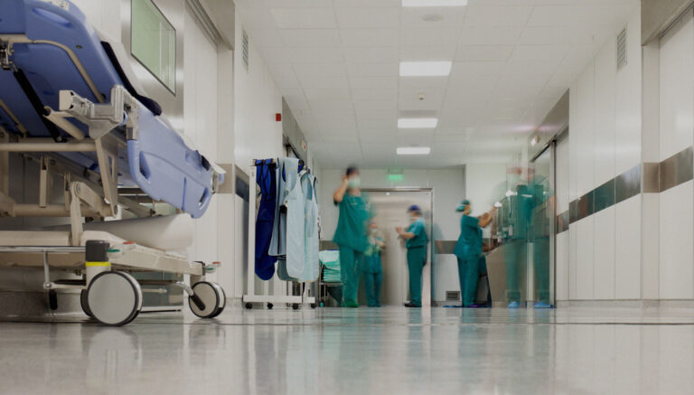 Nurses in a hallway