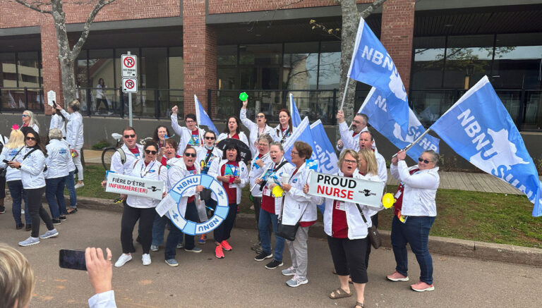 Nurses at a rally