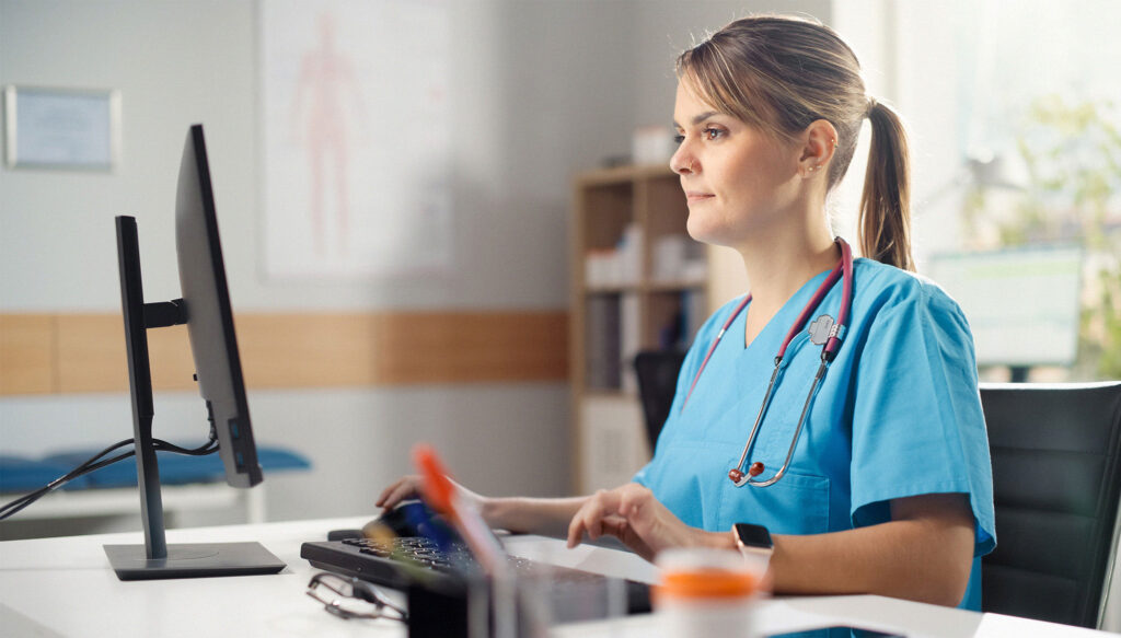 Nurse at work desk