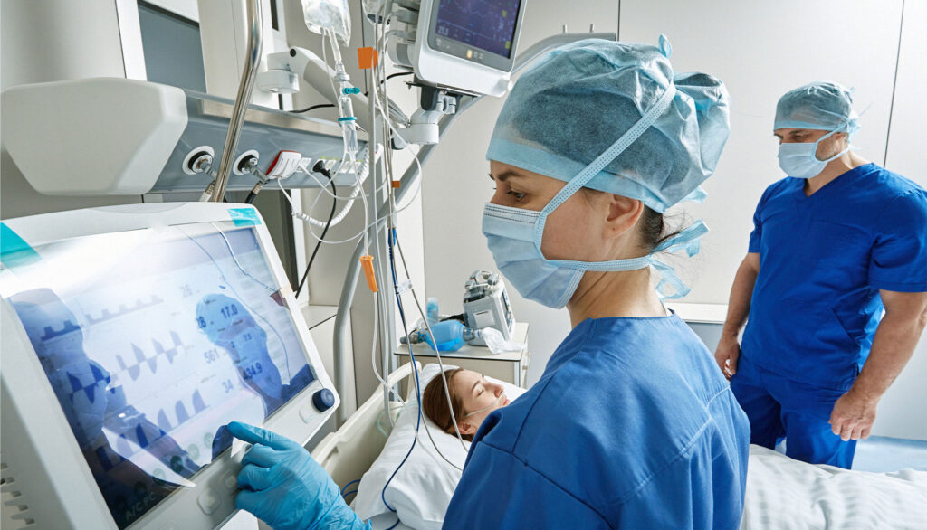 Nurse in a patient room