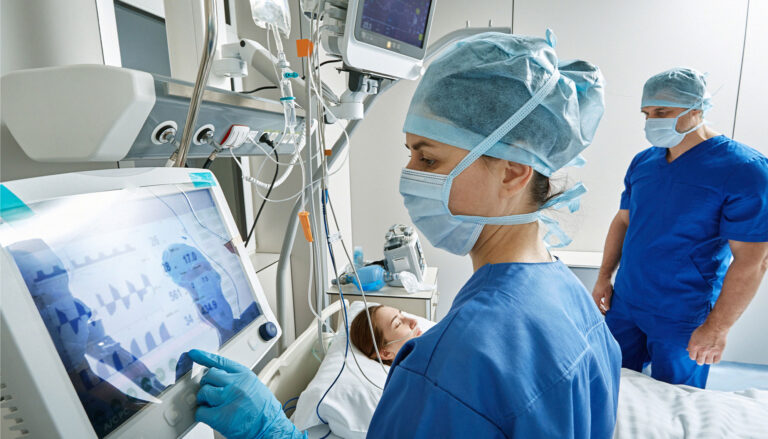 Nurse in a patient room