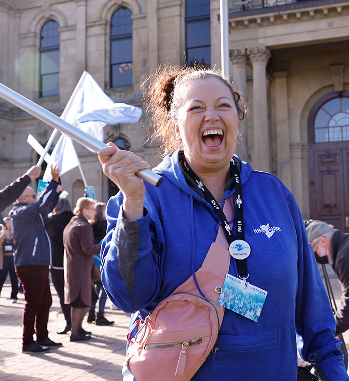Nurses at a rally